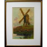 COTTON John Wesley Shepherd & Flock By Windmill COTTON John Wesley Shepherd & Flock By Windmill