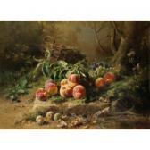 COUDER Gustave Emile Pêches Et Panier De Raisin Dans Un Sous-bois COUDER Gustave Emile Pêches Et Panier De Raisin Dans Un Sous-bois