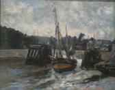 COURANT Maurice Francois A. Bateaux Au Port COURANT Maurice Francois A. Bateaux Au Port