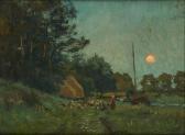COURTENS Frans La Conduite Du Troupeau Au Bord Du Canal Au Coucher Du Soleil COURTENS Frans La Conduite Du Troupeau Au Bord Du Canal Au Coucher Du Soleil