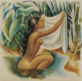 COVARRUBIAS Miguel Bather Holding Up Her Kemban COVARRUBIAS Miguel Bather Holding Up Her Kemban