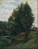 COX Kenyon Cows And Figure Resting By The River, Grez, France COX Kenyon Cows And Figure Resting By The River, Grez, France