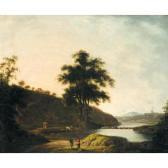COY James B. An Extensive River Landscape With Figures In The Foreground COY James B. An Extensive River Landscape With Figures In The Foreground