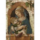 CRIVELLI Carlo The Madonna And Child At A Marble Parapet, An Apple And A Gourdhanging From A Niche Behind CRIVELLI Carlo The Madonna And Child At A Marble Parapet, An Apple And A Gourdhanging From A Niche Behind