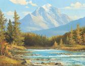 CROCKFORD Duncan MacKinnon Mount Temple From Bow River, Alberta CROCKFORD Duncan MacKinnon Mount Temple From Bow River, Alberta
