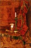 CROMMELIN Cornelis van Wiekev. Still Life With Flag, Vase, Candlestick And Lamp CROMMELIN Cornelis van Wiekev. Still Life With Flag, Vase, Candlestick And Lamp