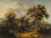 CROOS van der Jacob Waldlandschaft Mit Kircheund Reitern CROOS van der Jacob Waldlandschaft Mit Kircheund Reitern