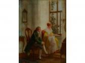 CRYSTOLEUM a. Interior Scene With Courtier And Lady CRYSTOLEUM a. Interior Scene With Courtier And Lady