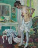 CUCUEL Edward Alfred Dame Am Toilettetisch Sich Ankleidend CUCUEL Edward Alfred Dame Am Toilettetisch Sich Ankleidend
