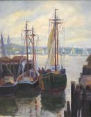 CUNNINGHAM Francis Fishing Boats In A Harbor CUNNINGHAM Francis Fishing Boats In A Harbor