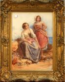 CURNOCK James Portrait Of Two Young Femalefisherfolk In A Coastal Landscape CURNOCK James Portrait Of Two Young Femalefisherfolk In A Coastal Landscape