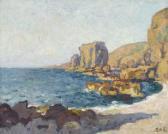 D ESPAGNAT Georges Felsige Uferpartie Am Meer. D ESPAGNAT Georges Felsige Uferpartie Am Meer.