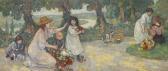 D ESPAGNAT Georges Femmes Et Enfants Dans La Terrasse Du Moulin De Beaulieu À Villennes-sur-seine D ESPAGNAT Georges Femmes Et Enfants Dans La Terrasse Du Moulin De Beaulieu À Villennes-sur-seine