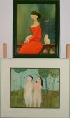 DAENS Madelaine Portrait With Cats DAENS Madelaine Portrait With Cats