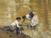 DAKE Carel Lodewijk, Jr. Women Filling Bottles By A Lake DAKE Carel Lodewijk, Jr. Women Filling Bottles By A Lake
