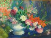 DALLAM Elizabeth F. Old Tureen With Flowers DALLAM Elizabeth F. Old Tureen With Flowers