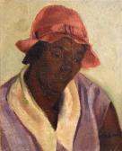 DALSHEIMER BERKOWITZ Rosalie Portrait Of A Woman In A Red Hat DALSHEIMER BERKOWITZ Rosalie Portrait Of A Woman In A Red Hat