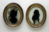 DALYELL Amy A Silhouette Portrait Of Mrs Newman Wearing An Ornately Beribboned And Feathered Hat DALYELL Amy A Silhouette Portrait Of Mrs Newman Wearing An Ornately Beribboned And Feathered Hat