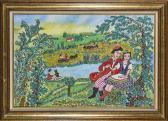 Danek Karolina A Figural River Landscape Scene Danek Karolina A Figural River Landscape Scene
