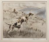 DANIEL Henry Wilkinson Auf Der Jagd Zwei Jagdhunde Mit Ihren Herrchen In Bergiger Landschaft DANIEL Henry Wilkinson Auf Der Jagd Zwei Jagdhunde Mit Ihren Herrchen In Bergiger Landschaft