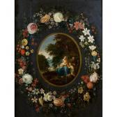 DANIELS A. Holy Family Surrounded By A Garland Of Flowers DANIELS A. Holy Family Surrounded By A Garland Of Flowers