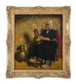 DANIETZ W.G. Interno Con Figura Che Pulisce Rame DANIETZ W.G. Interno Con Figura Che Pulisce Rame