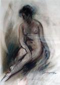 DARGOUGE George Edmond Deux Études De Nu Assis DARGOUGE George Edmond Deux Études De Nu Assis