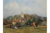 DASHWOOD Susan Alice Cows Grazing In Landscape DASHWOOD Susan Alice Cows Grazing In Landscape