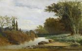DAUBIGNY Karl Landscape By The River Bank DAUBIGNY Karl Landscape By The River Bank