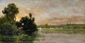 DAUBIGNY Karl Pierre Les Bords De L'oise Au Coucher Du Soleil" DAUBIGNY Karl Pierre Les Bords De L'oise Au Coucher Du Soleil"