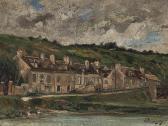DAUBIGNY Karl Pierre Riverside Houses DAUBIGNY Karl Pierre Riverside Houses
