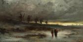 DAUBIGNY Karl Pierre Walk Along The Coast At Sunset DAUBIGNY Karl Pierre Walk Along The Coast At Sunset