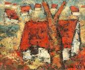 DAUTY C An Expressive Village With Red Roofs DAUTY C An Expressive Village With Red Roofs