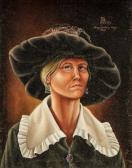 DAVENPORT Rebecca Read Portrait Of A Woman In A Hat DAVENPORT Rebecca Read Portrait Of A Woman In A Hat