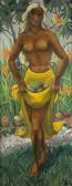 DAVID JEAN Portrait De Femme Aux Fruits DAVID JEAN Portrait De Femme Aux Fruits