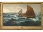DAVIDSON C. Large Scale View Of Fishermenon Squally Sea DAVIDSON C. Large Scale View Of Fishermenon Squally Sea