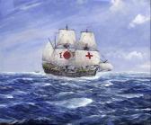 DAVIS George Horace Elizabethan Galleon At Sea DAVIS George Horace Elizabethan Galleon At Sea