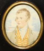 DAVIS P.G. "robert Burns", Wearing A Pale Brown Jacket With Orange And Yellow Striped Inner Tunic Over A White Ruff DAVIS P.G. "robert Burns", Wearing A Pale Brown Jacket With Orange And Yellow Striped Inner Tunic Over A White Ruff