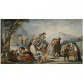 DE AGUIRRE andrés ginés Landscape With Gentlefolk Picnicking In The Foreground, A Group Of Majas And Young Men Beyond DE AGUIRRE andrés ginés Landscape With Gentlefolk Picnicking In The Foreground, A Group Of Majas And Young Men Beyond