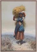 de ANGELIS Domenico Italian Peasant Girl Carrying A Bundle Of Hay de ANGELIS Domenico Italian Peasant Girl Carrying A Bundle Of Hay