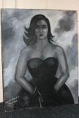 DE BARBOT Guy Portrait Of A Woman In Black Dress DE BARBOT Guy Portrait Of A Woman In Black Dress