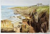 DE BAUYCKER H. Pembrokeshire Coastline With Cliff-top Hotel DE BAUYCKER H. Pembrokeshire Coastline With Cliff-top Hotel