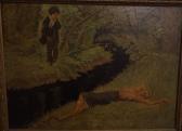DE BURGEN E Two Figures On A Riverbank DE BURGEN E Two Figures On A Riverbank