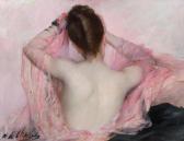 De Challie Alphonsine Jeune Femme Brune Au Voile Rose À Sa Toilette De Challie Alphonsine Jeune Femme Brune Au Voile Rose À Sa Toilette