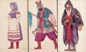 de CHOLET Maurice Trois Projets De Costumes Pour La Pièce Michel Strogoff, Théâtre Du Châtelet de CHOLET Maurice Trois Projets De Costumes Pour La Pièce Michel Strogoff, Théâtre Du Châtelet