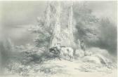 de COCK Xavier Paysage Avec Berger, Chèvres Et Moutons de COCK Xavier Paysage Avec Berger, Chèvres Et Moutons