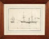 DE CRISENOY Pierre Emile Peintre De La Marine Steamer DE CRISENOY Pierre Emile Peintre De La Marine Steamer