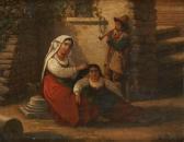 De Deken Alfred Scène Familiale Avec Joueur De Flûte De Deken Alfred Scène Familiale Avec Joueur De Flûte