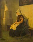 de Groot J. Female Figure Praying In A Church Interior de Groot J. Female Figure Praying In A Church Interior