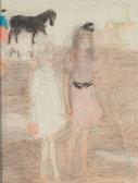 de JONGE Johan Antonie Deux Fillettes Sur La Plage de JONGE Johan Antonie Deux Fillettes Sur La Plage